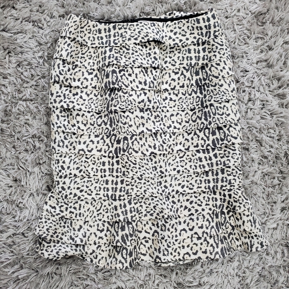 Carlisle Ruffled Leopard Animal Priny Skirt Size 6